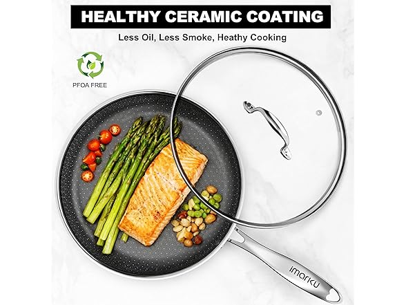 12" Stainless Steel Frying Pan with Lid