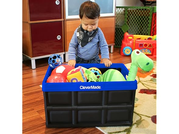 CleverMade CleverCrates 62 Liter Collapsible Bin- Royal Bl