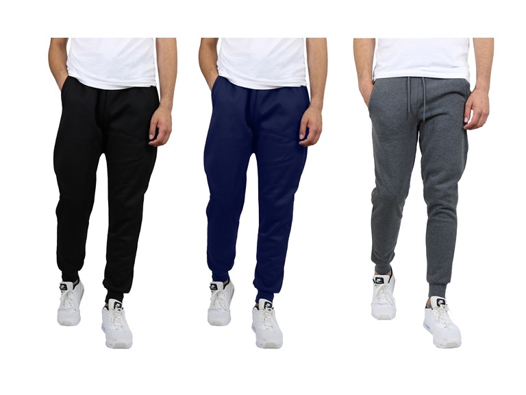 BLUE ICE WC-----(Men's 3Pack) - JWH/MFP-500 - BNC - S Small 3PK Mens Fleece-Lined Classic Joggers Black - Navy - Charcoal