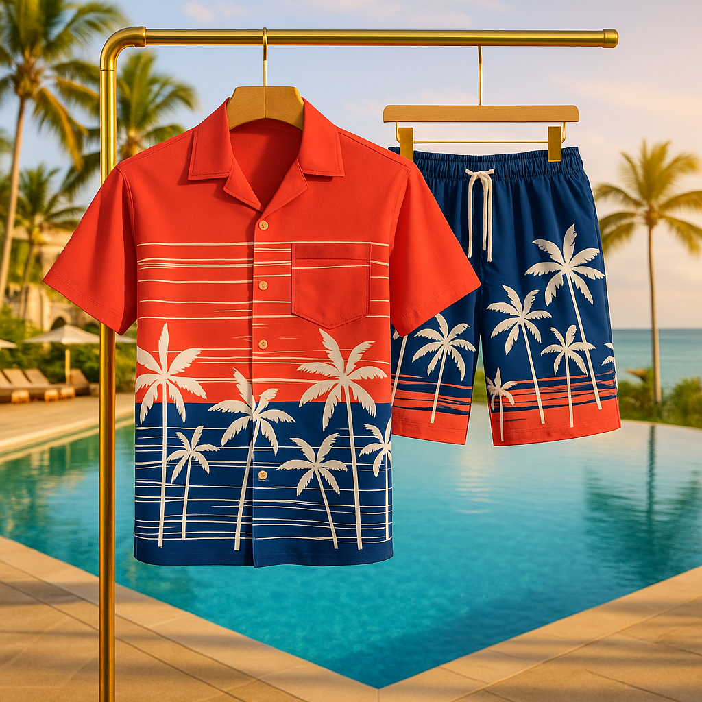 2Pc Mens Top & Bottom Beach Set - Gallery 65