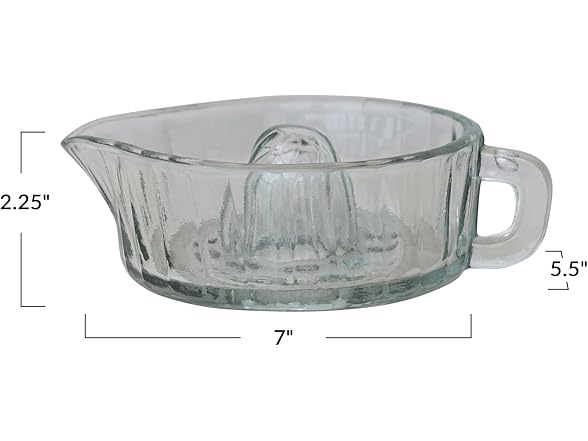 Creative Co-Op 10-Ounce Pressed Glass Juicer with Handle