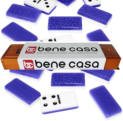Bene Casa Blue Double Nine High Gloss Dominoes Set