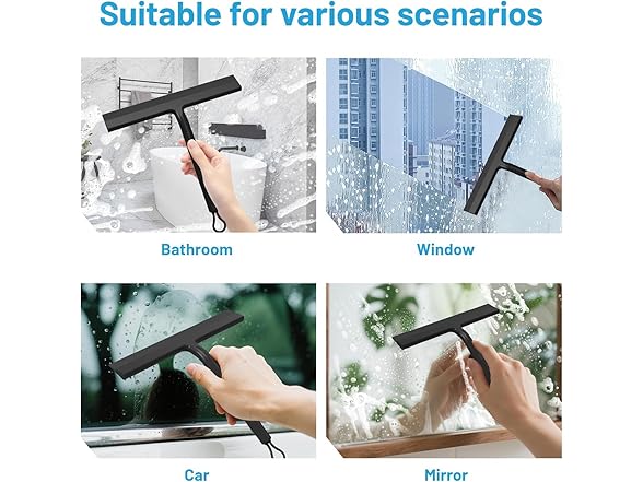 KDSOM Shower Squeegee, Window Squeegee, Black