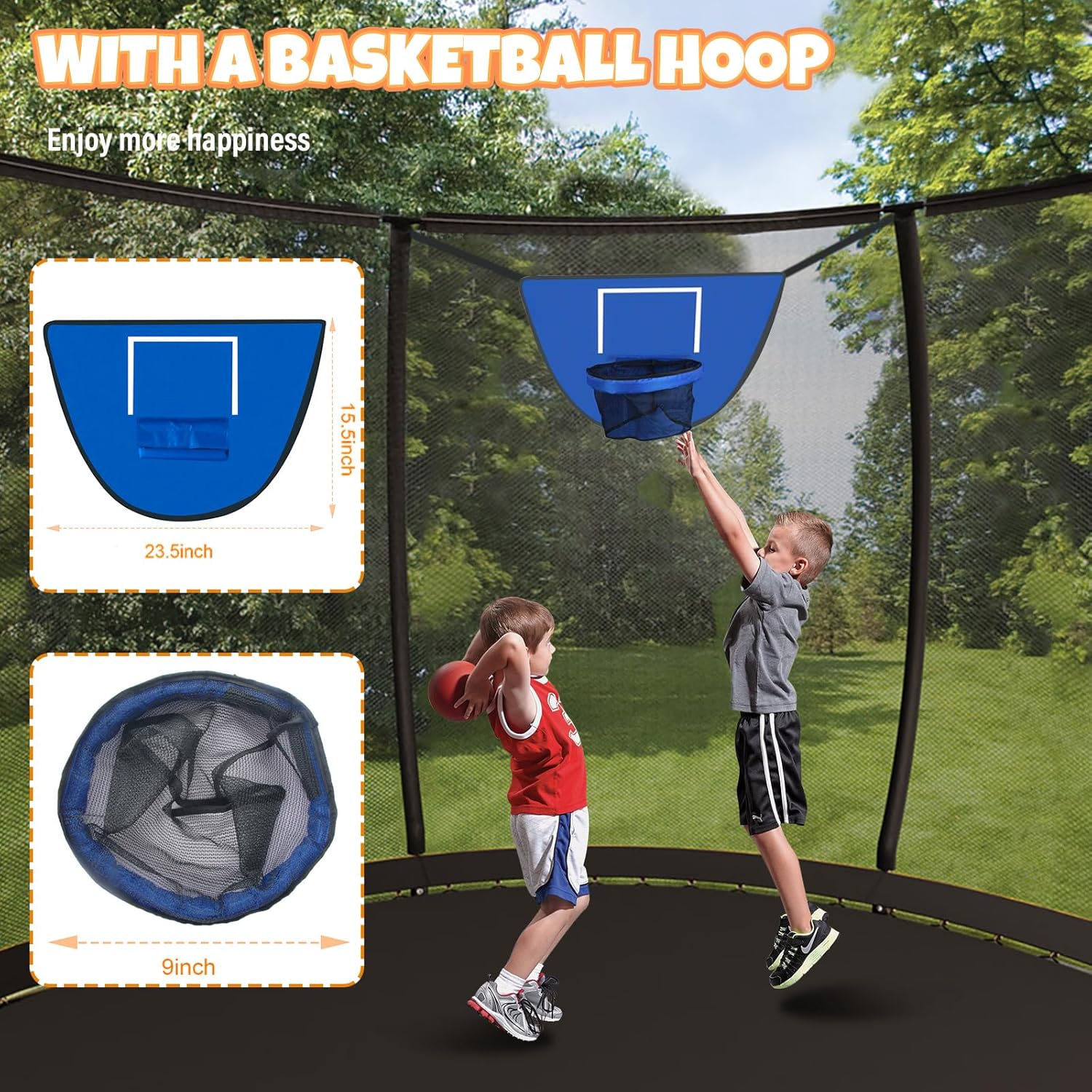 Kiivakii Trampoline 12FT with Basketball Hoop - Gallery 12