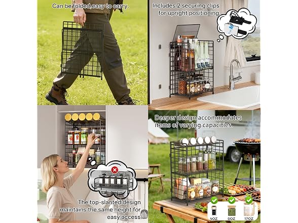 DTUQYX Spice Rack Organizer for Countertop, 3-Tier 