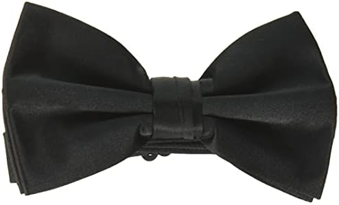 Stacy Adams Men's Satin Solid Bow Tie, Black, One Size