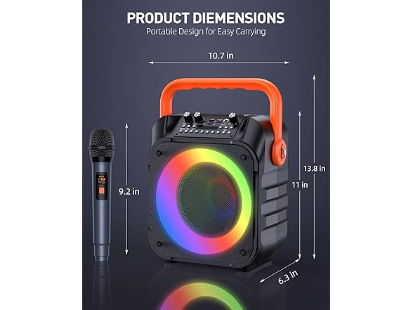 Karaoke Machine with 2 Wireless Mics