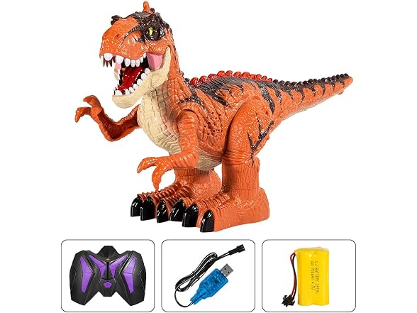 TEMI RC Dinosaur Toy w/ Flame Spray & Sound