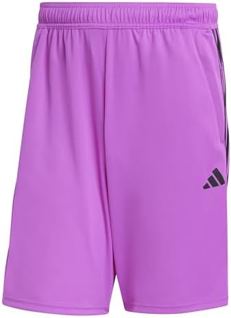 adidas Men's Train Essentials Piqué 3-Stripes Shorts, Purple Burst/Black