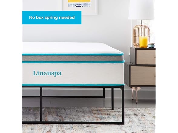 Linenspa Cal King Metal Platform Bed Frame