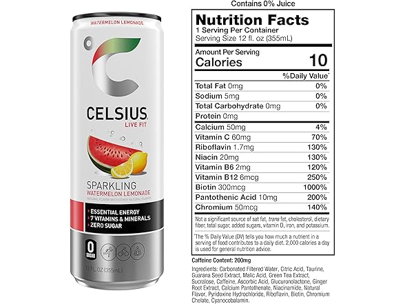 12PK CELSIUS Sparkling Watermelon Lemonade