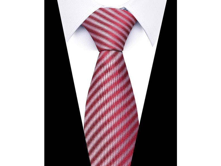 Infinite Basics Formal Men’s Necktie - Crimson Wave Stripe