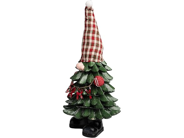 Alpine Corporation 28" Christmas Tree Merry Gnome Statue