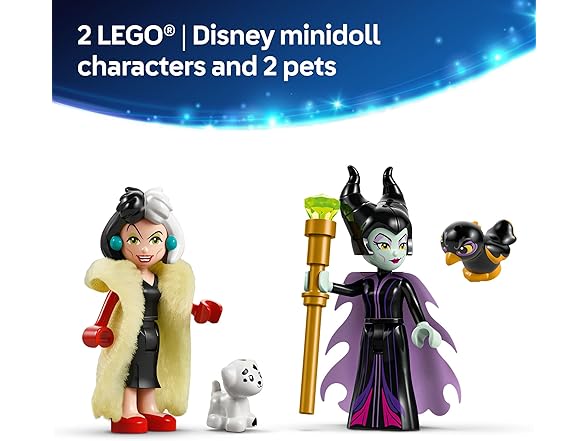 LEGO Disney Villains Maleficent and Cruella De Vil Dresses
