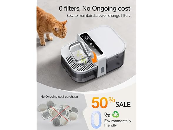 Wireless Cat Water Fountain with No Filters