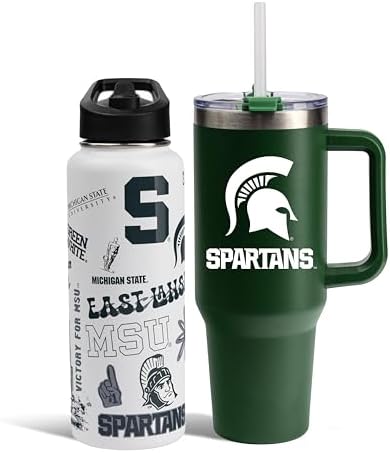 Memory Company NCAA Water Bottle and Tumbler with Straw Set