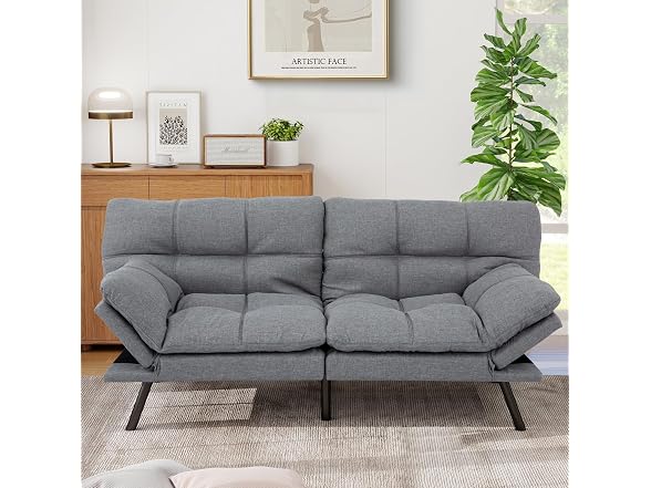 MUUEGM 71" Futon Sofa Bed, Memory Foam