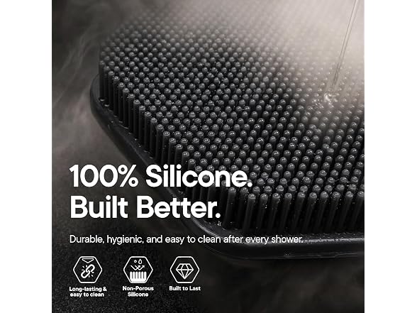 TOOLETRIES Silicone Back Scrubber for Shower, Body Brush - Charcoal