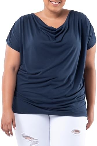Wright's Women Jersey Knit Sleeveless Drape Top - Gallery 12