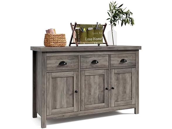 Senfot Farmhouse Sideboard, Grey Wash