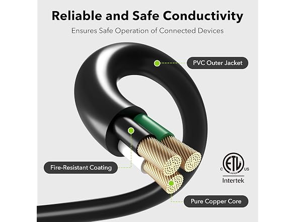 BN-LINK 15 ft Indoor/Outdoor Extension Cord 16/3 SJTW, Blac