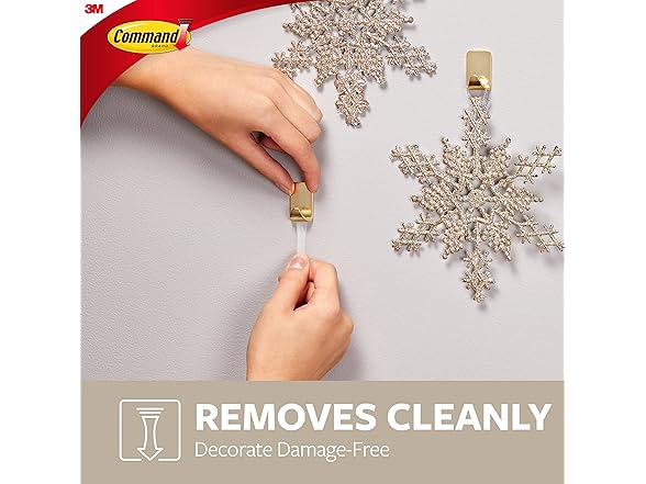 Command Metallic Hooks, Brass, 16 Count