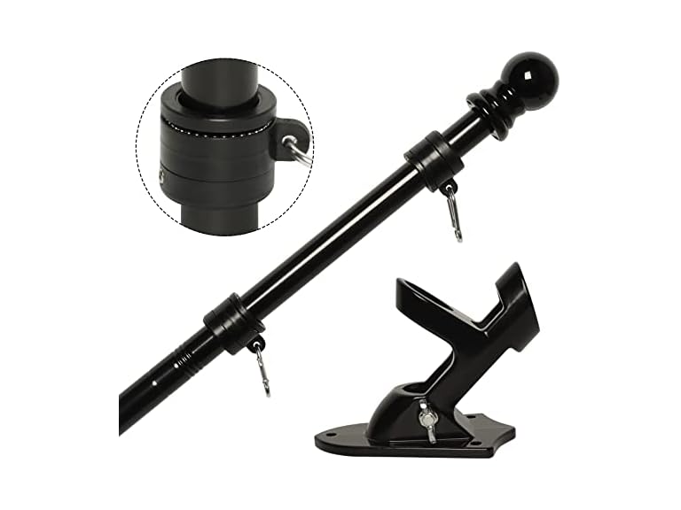 NELXINJO 6FT 6FT black flag pole Black