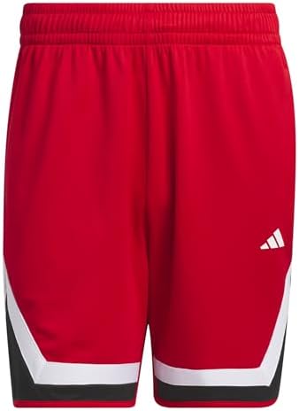 adidas Men's Pro Block Basketball Shorts, Scarlet/Black