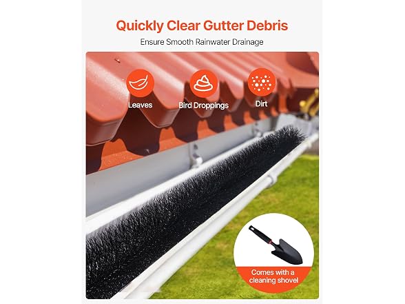 Gutter Brush, 80 Feet Total Length 4.33 inch