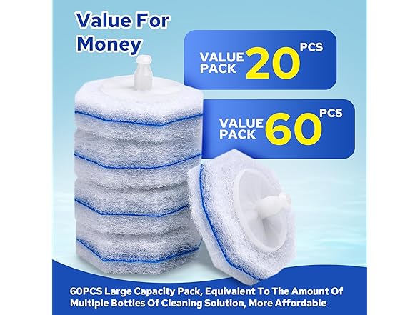 60pcs Disposable Toilet Brush Heads - Gallery 4