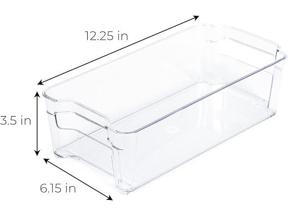 Smart Design 6 x12 4pc Refrigerator Bins