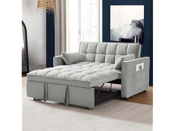 SumKea 55'' 3-in-1 Futon 2-Seater Loveseat Pull Out Couch