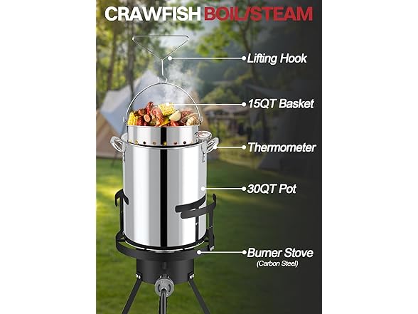 30QT Stainless Steel Turkey Fryer | Boiler