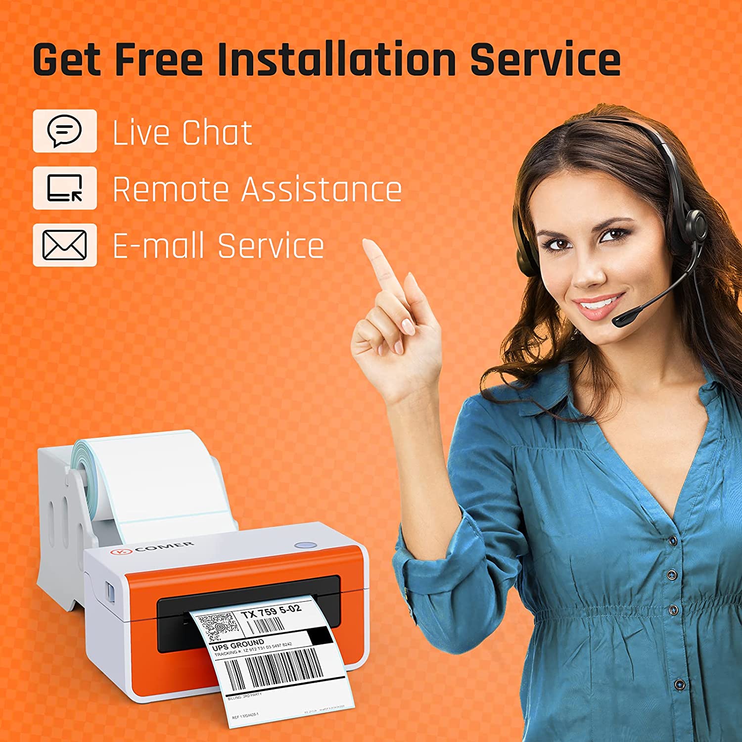 K Comer Shipping Label Printer (Open Box) - Gallery 14