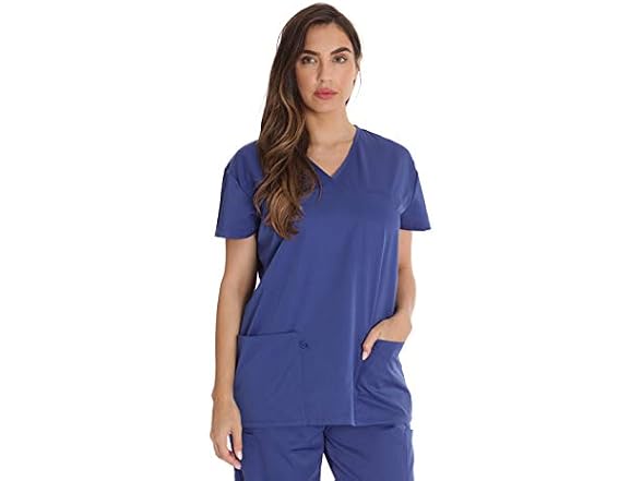 Just Love Women (M) Stretch Solid Tops Galaxy Blue