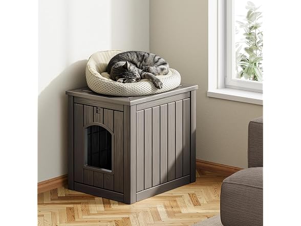 NUNU LAB Cat Litter Box Enclosure Resin Hidden Cabinet