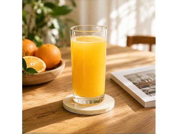 Apasqro Natural Travertine Coasters Set of 4