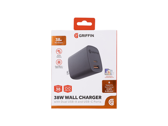 38W Dual USB Foldable Wall Charger