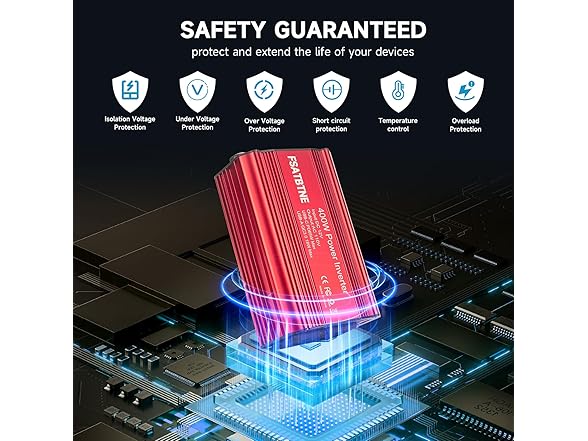FSATBTNE Power Inverter 12V DC to 110V AC