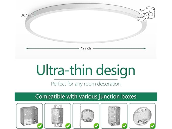 Brightever LED Flush Mount Ceiling Light (Your Choice)