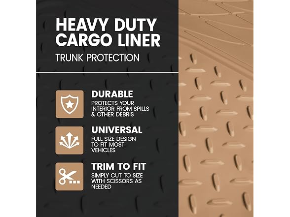 BDK Rubber Cargo Mat Liner 46x57Beige