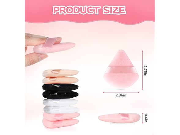 8 Pieces Triangle Powder Puff Face