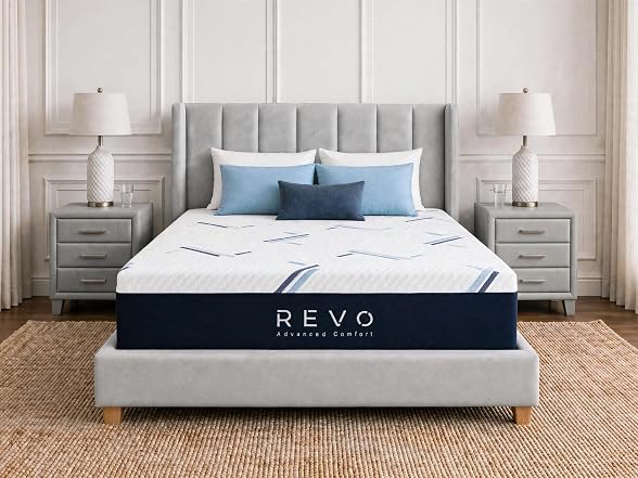 REVO 12 Inch Gel Memory Foam Mattress, King, Medium