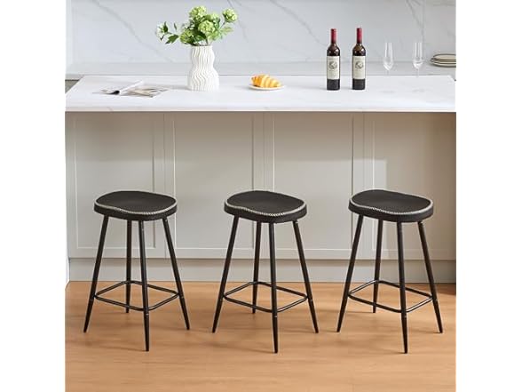 FIRAVOE Counter Stools Set of 3, Modern 24 inch Counter Height(Open Box)
