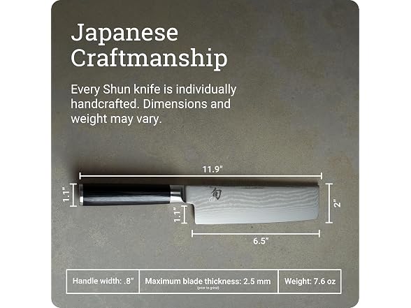 Shun Classic 6.5" Nakiri Knife, Handcrafted Japanese Knife