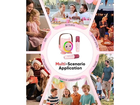 Aadmd Mini Karaoke Machine 2-Mic Kids