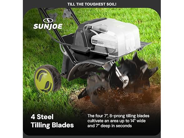 Sun Joe 24V Cordless Garden Tiller Cultivator Kit