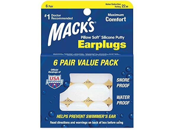 Mack's Pillow Soft Earplugs White 6 Pair