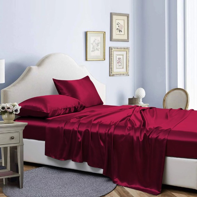 Bibb Home Silky Satin 4 Piece Sheet Set - Gallery 29