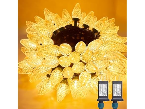 Brightown C9 Christmas Lights Outdoor 2 Pack - Total 162 FT 200 LED